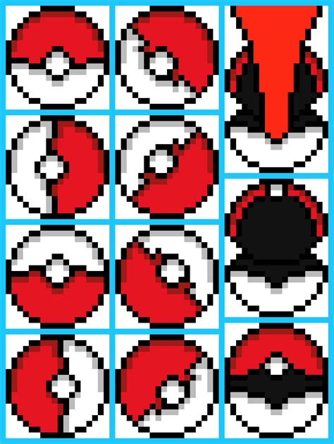 Pixel Art Pokemon Poke Ball Each Mini Poké Ball Sprite Measures