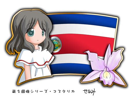 Murakami Senami 1girl Black Hair Costa Rica Costa Rican Flag Flag