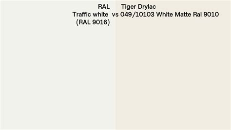 RAL Traffic White RAL 9016 Vs Tiger Drylac 049 10103 White Matte Ral