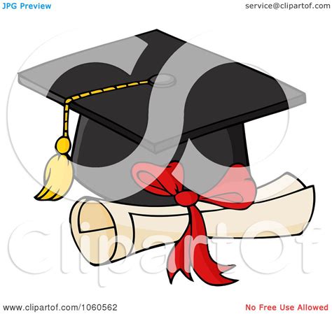 Royalty Free Vector Clip Art Illustration Of A Black Graduation Cap And
