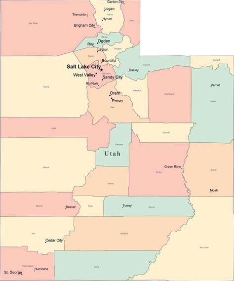 Utah Map With Counties
