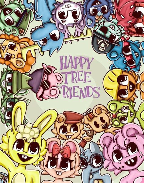Happy Tree Friends Htf Anime Forest Creatures Furry Drawing Cartoon