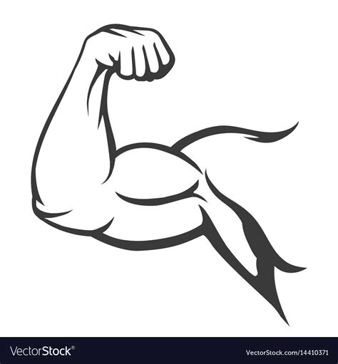 Bodybuilder Muscle Flex Arm Royalty Free Vector Image