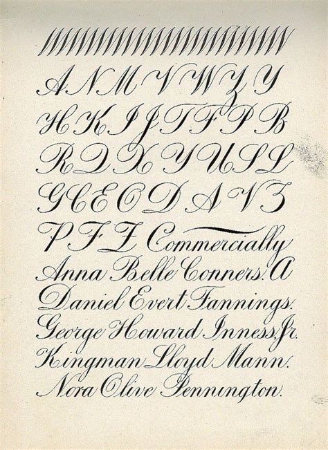 The New Zanerian Alphabets1900 Calligraphy Worksheet Copperplate