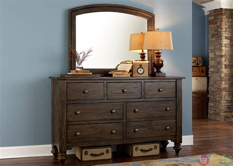 Substantial warm pewter color drawer handles. Southern Pines Solid Pine Rustic Finish Storage Bedroom Set