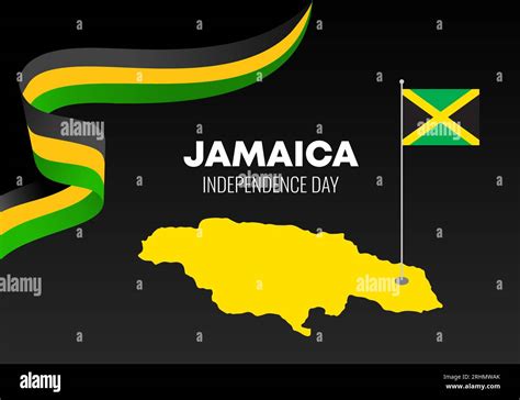 Jamaica Independence Day Background Banner Poster For National Celebration On August 6 Stock