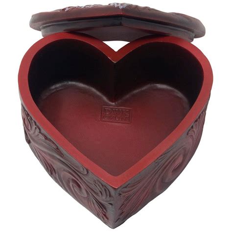 Contemporary Romantic Heart Trinket Box With Hidden Storage Compartment