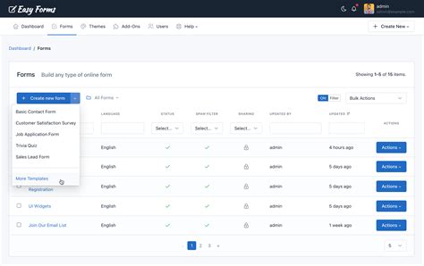 Template Manager Templates Easy Forms