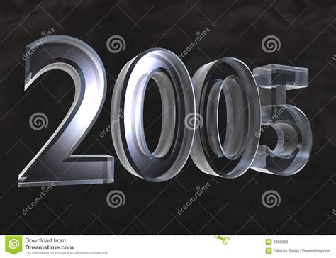 New Year 2005 In Glass 3d Stock Photos Image 3358963
