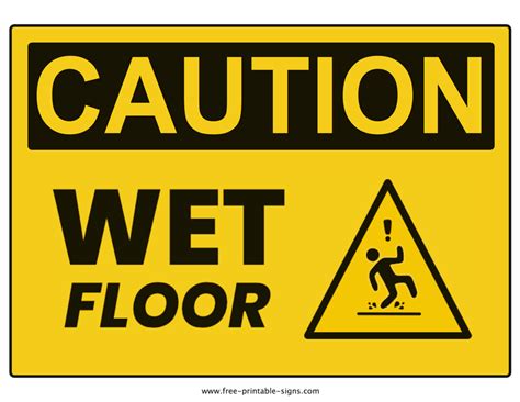 Caution Wet Floor Sign Template
