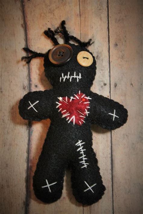 Voo Doo Doll Black Voodoo Doll Voodoo Plush Handmade Felt Etsy