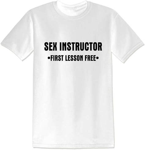 Sex Instructor First Lesson Free Funny Offensive Rude Tees Mens Graphic