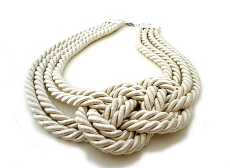 Cream Ivory Nautical Statement Rope Necklace 2800 Via Etsy Nautical Necklace Rope