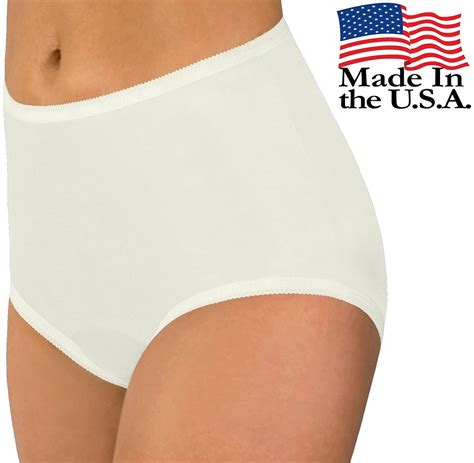 Carole Brand Women S Classic Nylon Panties Full Cut Briefs White