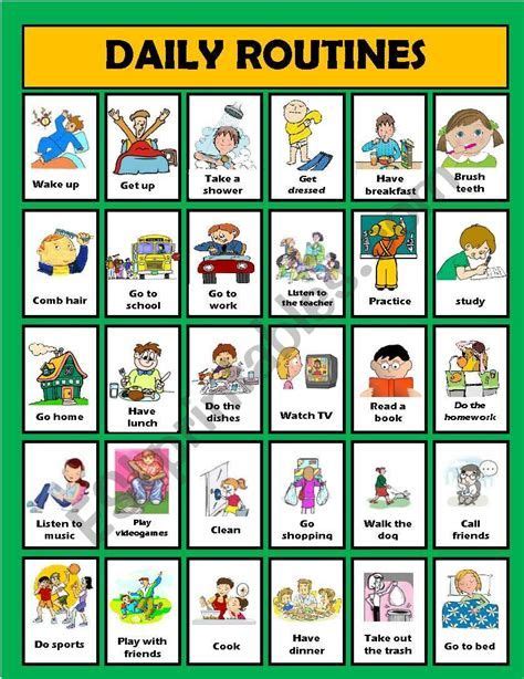 Daily Routine Vocabulary Matching Exercise Esl Worksheets In 2021