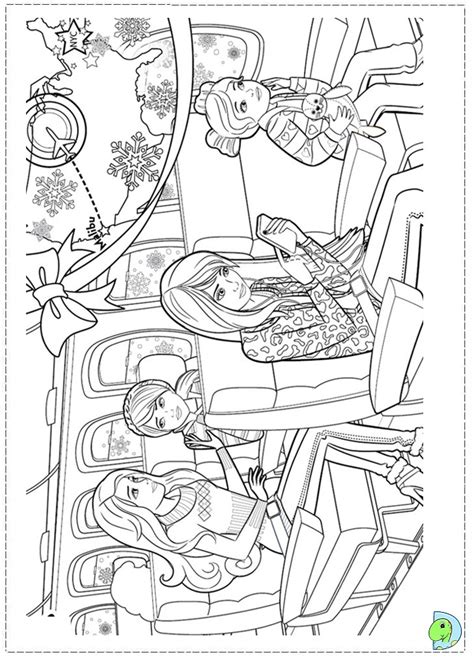 Coloriage barbie et ses soeurs. Barbie in a Perfect Christmas coloring page- DinoKids.org
