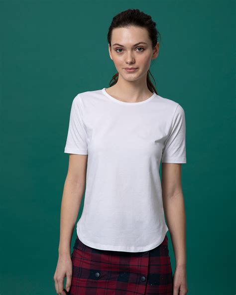 Maybe you would like to learn more about one of these? Buy White Plain Half Sleeve Basic Round Hem T-Shirt For ...