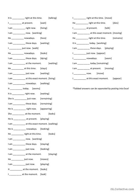 100 Present Tense Sentences Using In English Esl Worksheets Pdf And Doc