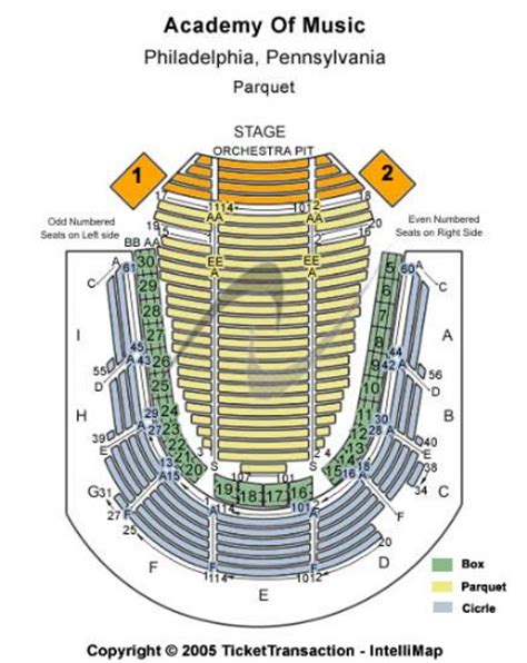 Academy Of Music Tickets And Academy Of Music Seating Chart Buy