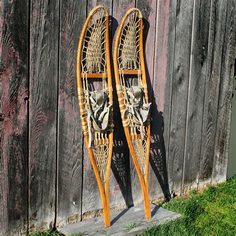 Vintage Tubbs Wooden Snowshoes 10 X 56 Model 100 T Etsy
