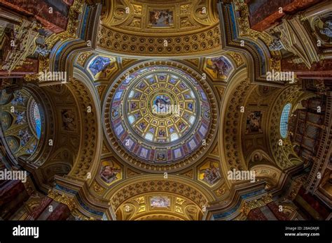 Interior Of St Stephens Basilicacathedral Budapestthe Cupola With