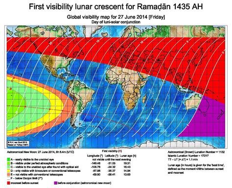 New Moon Crescent First Global Visibility Curve For Ramadan This Year