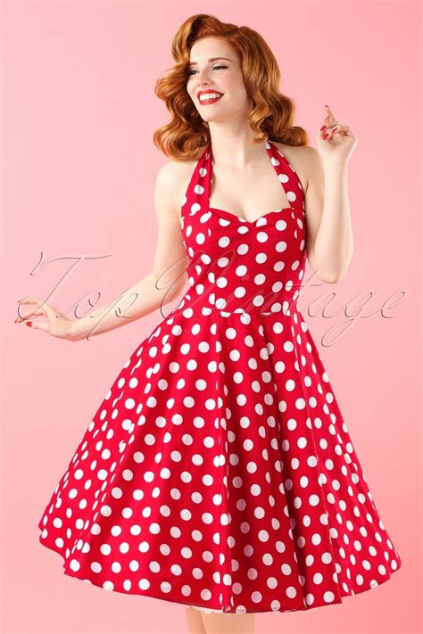 S Meriam Polkadot Swing Dress In Red And White In Vintage