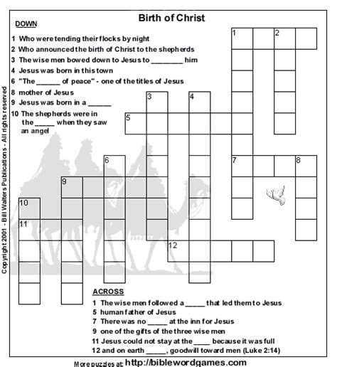 Here's a difficult one to start off with! Birth of Christ crossword | Christmas worksheets ...