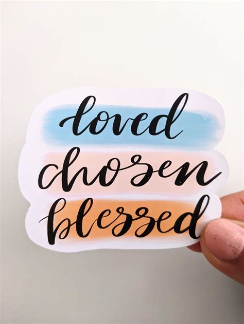 Loved Chosen Blessed Stickers Christian Sticker Vinyl Etsy