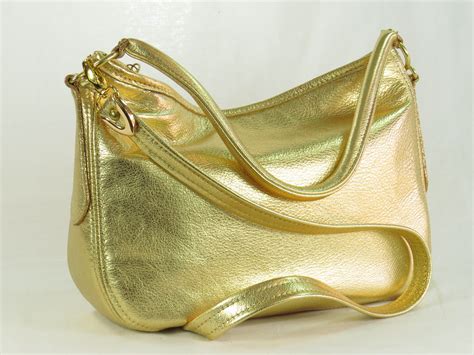 Metallic Gold Leather Slouch Hobo Bag Beautifulbagsetc