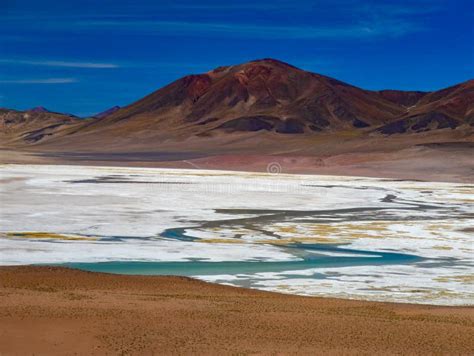 Panorama Of A Salt Lake In Chile Stock Image Image Of Dessert