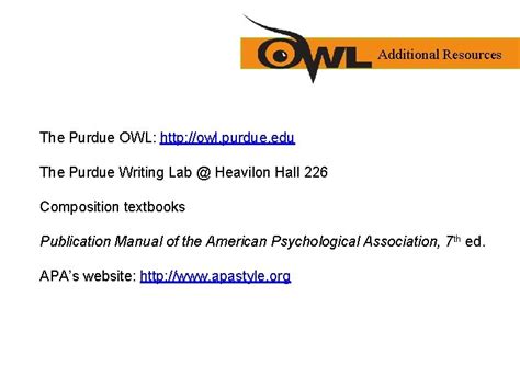 Owl Purdue Apa 7 Title Page Mla Citations Works Cited Page Entries
