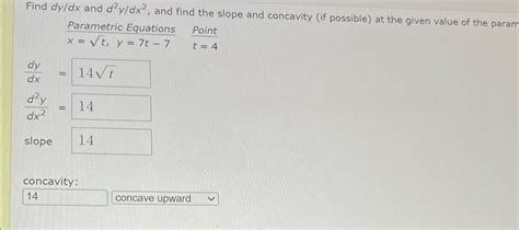 Solved Find Dydx ﻿and D2ydx2 ﻿and Find The Slope And