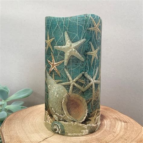 Led Candle Lighthouse Sea Themed Pillar Candle Etsy