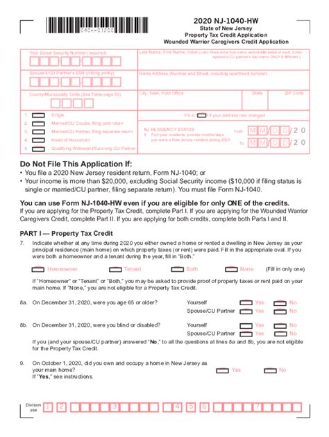 Nj 1040 Hw Instructions Fill Out And Sign Online Dochub
