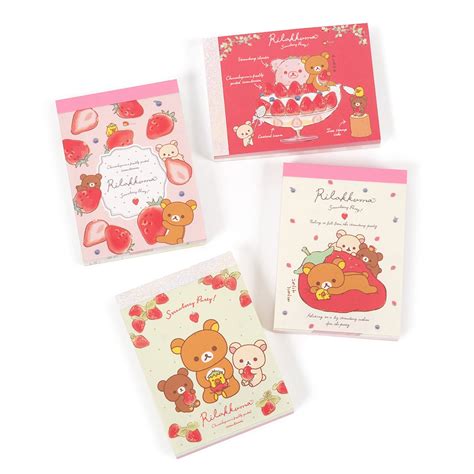 Rilakkuma Strawberry Party Mini Memo Pad Tokyo Otaku Mode Tom