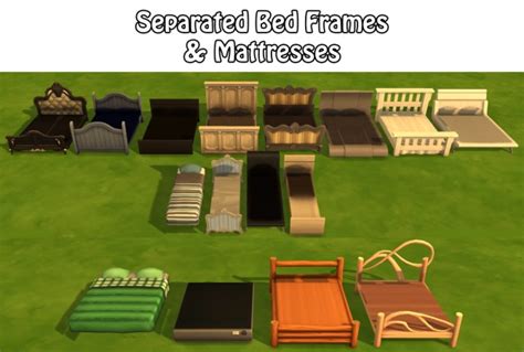 Separated Bed Frames And Mattresses At Annachibis Sims Sims 4 Updates