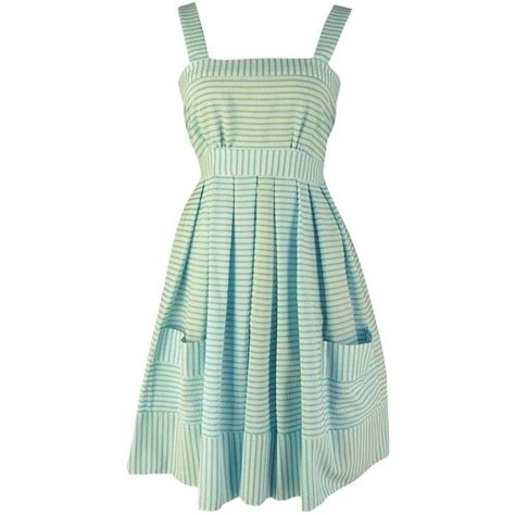Blue Candy Striped Sundress Liked On Polyvore Featuring Dresses