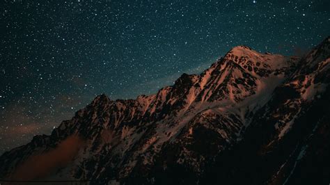 Download Wallpaper 1280x720 Mountains Starry Sky Night Hd Hdv 720p