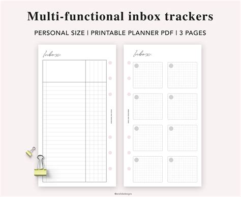 Personal Inbox Planner Inserts Inbox Tracker Inbox System Etsy