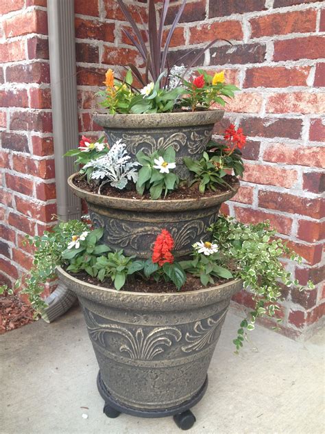 My New 3 Tier Planter I Love It Front Porch Flower Pots Flower Pots