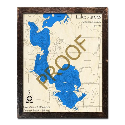 Lake James In Wood Map 3d Nautical Wood Charts