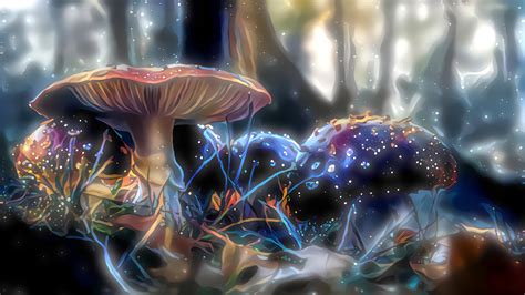 neon mushroom wallpapers and backgrounds 4k hd dual screen