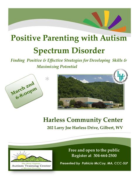 Harless Community Center Positive Parenting With Autism Spectrum