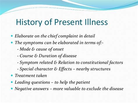History Of Present Illness Template Sample Professional Template