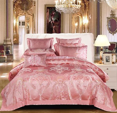 Buy Luxury Wedding Pink Bedding Set Queen King Size Duvet Cover Bed Set Bed