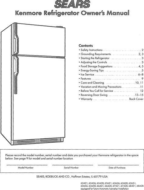 Kenmore Refrigerator 253 Manual