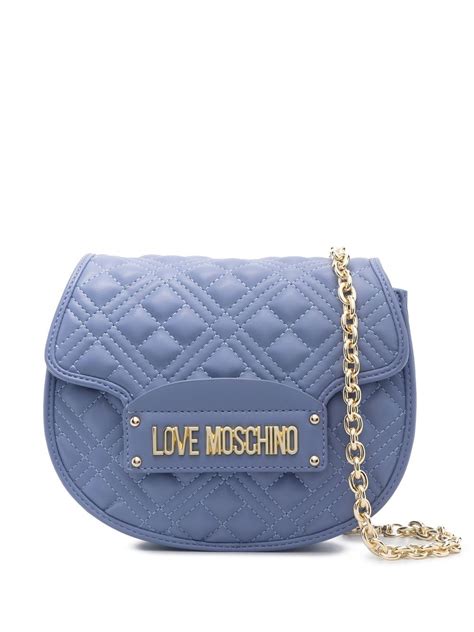 Love Moschino Logo Plaque Quilted Cross Body Bag Farfetch