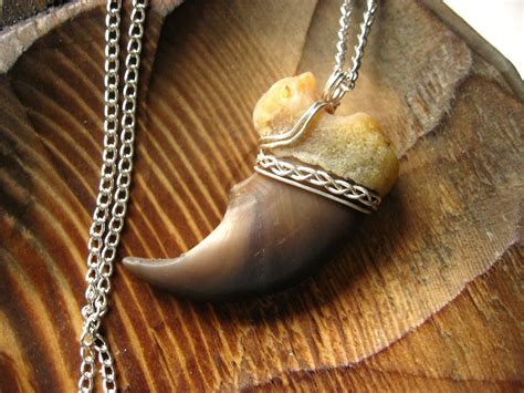 Elegantly Wrapped Bear Claw Necklace Real By Woodlandswanderer