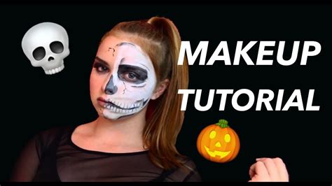 Half Skull Halloween Makeup Tutorial Youtube